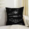 Aircraft Patent Cushion Cover Pillowcase Upholstery Sofa Throw Pillow Home Decor Pillowcas
