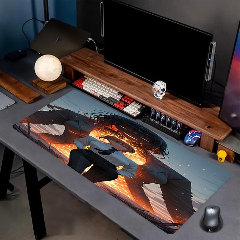 Makima Chainsaw Man Print Mouse Pad, Anti‑Slip Desktop keyboard Mat, for PC Laptop Gaming Working Daily Use, Cool Festival Surprise Gift