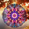 Vibrant 3D Mandala Wind Chime Colorful Kaleidoscope Pattern Dynamic Rotation Art Metal Hanging Decor for Indoor Outdoor Thanksgiving Christmas Gift