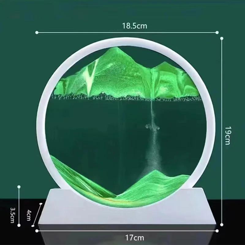 3D движущееся песочное искусство живопись украшения круглая песчаная сцена песочные часы зыбучие пески украшения для комнаты семейное украшение живопись декор подарок