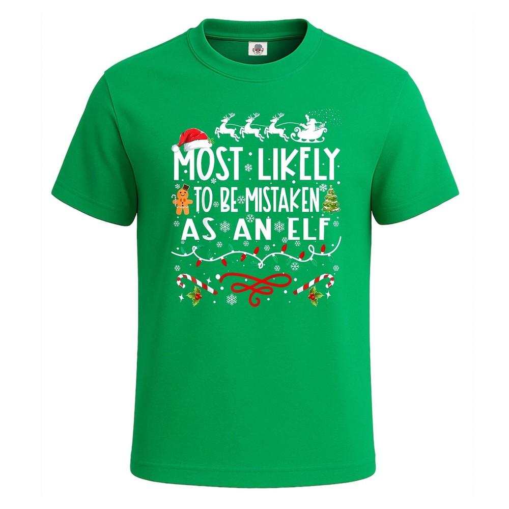 Most likely to be mistaken gift xmas novelty mens t shirt funny party shirt top
