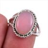 Натуральный розовый опал драгоценный камень 925 пробы серебро ювелирное кольцо размер 7 Q2Y16