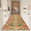 Persian Style Carpet Black Long Hallway Rug Non-slip Stairway Corridor Aisle Runner Rug Washable Living Room Decoration Mat