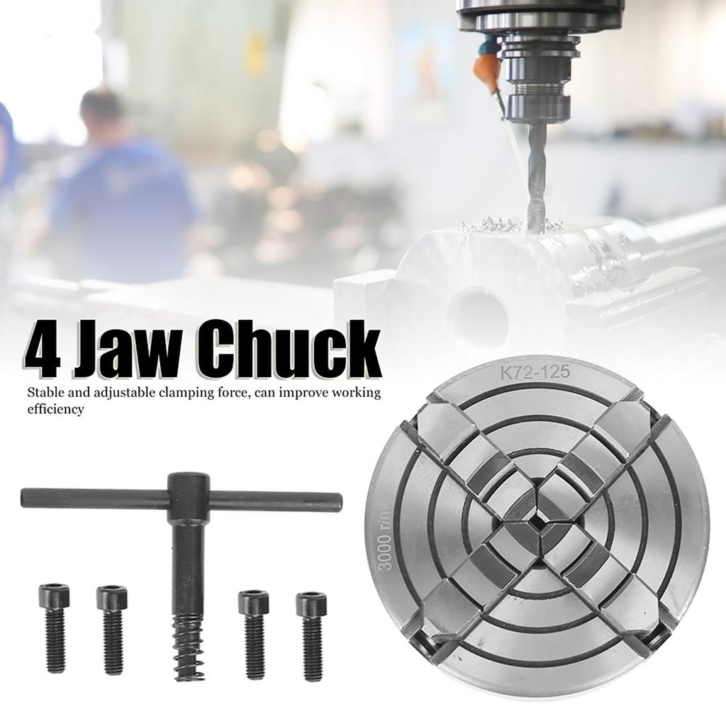 4-х кулачковый независимый токарный патрон с большой силой зажима, зажимной инструмент 125 мм 3000 об/мин