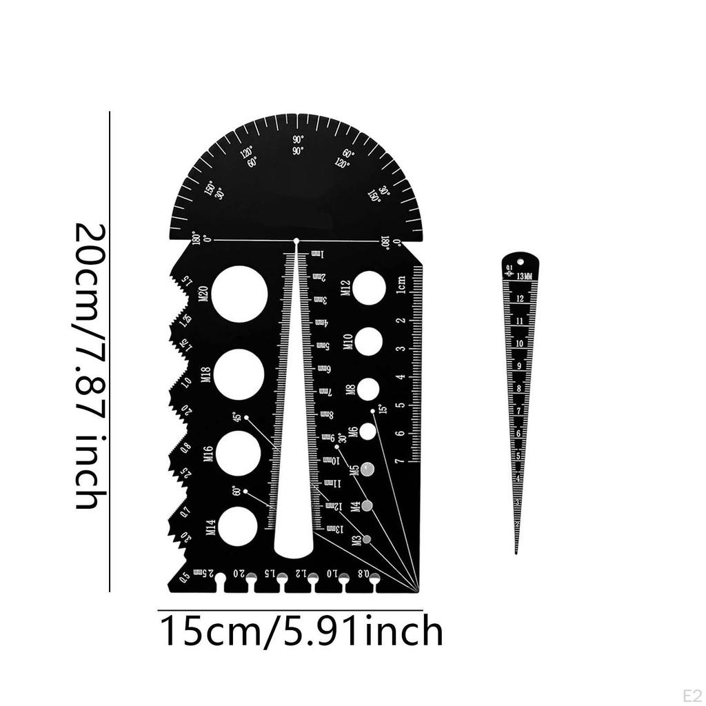 Калибр для измерения резьбы винта, метрический, имперский, удобный, черный калибр для проверки гаек и болтов