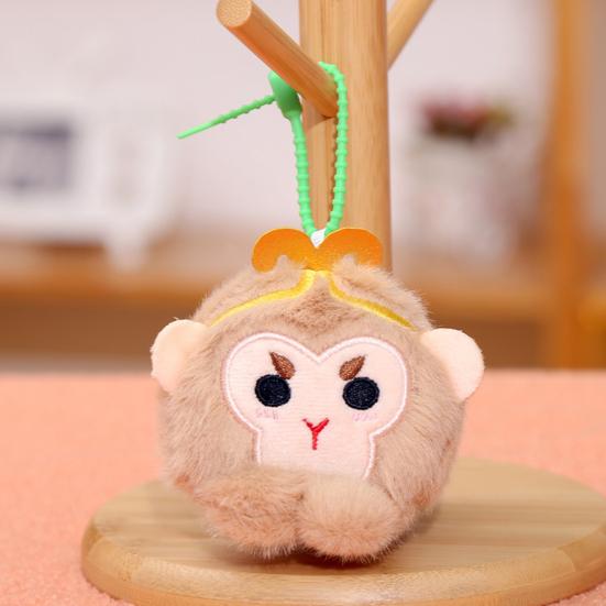 Мягкая игрушка-брелок в виде плюшевой куклы Сунь Укун, милый мультяшный дизайн головы обезьяны, плюшевая игрушка-король обезьян, забавный подарок для мальчиков и девочек