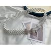 Beautiful Pearl Belts Fashionable White Beaded Pearl Ornament Belt Strong Elastic Cord Belts Woman's Dress Belts