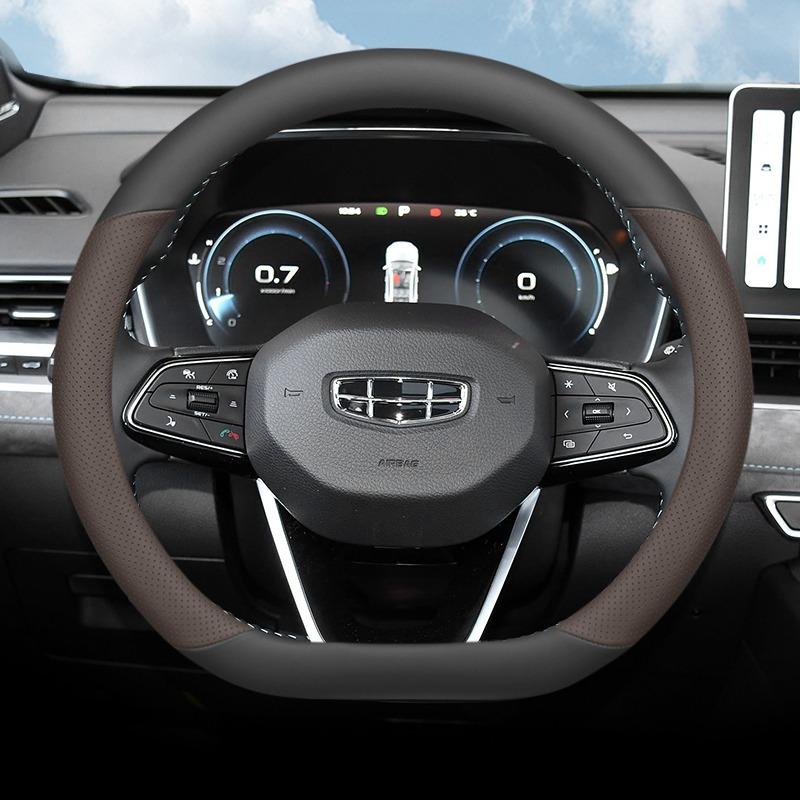 Для Geely Emgrand 2019-2026 Чехол на руль автомобиля Наппа Ультратонкий Противоскользящий Чехлы на ручку автомобиля Аксессуары для интерьера