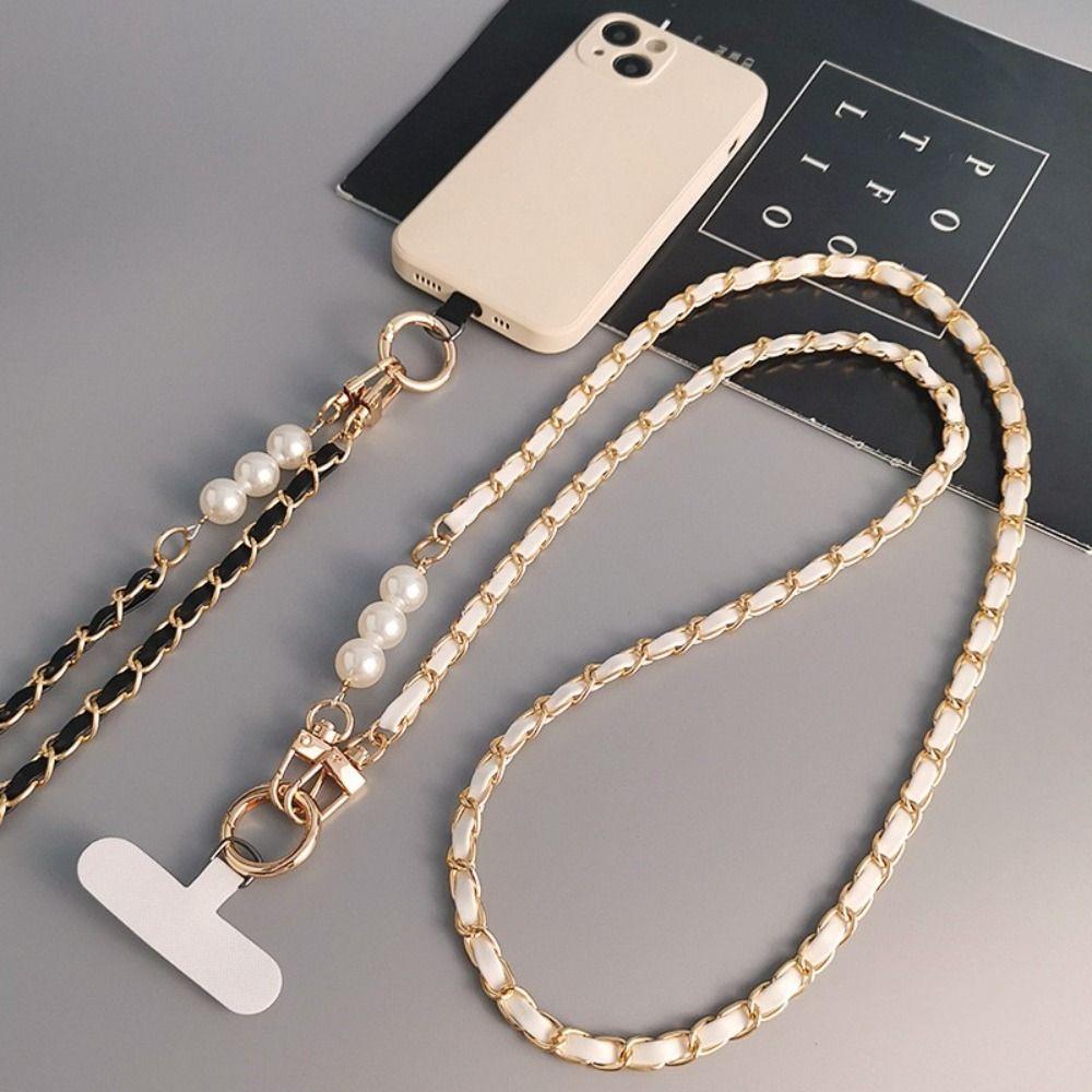 Pearl Mobile Phone Lanyard Pickup Chain Phone Strap Universal Phone Crossbody Chain  Phone Case