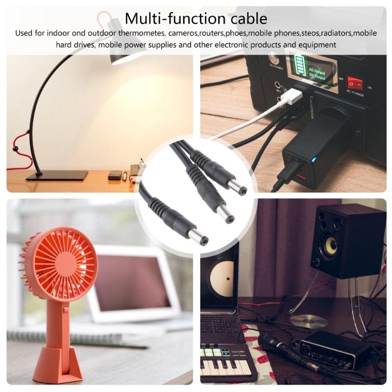 DC5.5x2.1MM Power Splitter Cable DC5525 Y Splitter Power Cable For LED, CCTV 18AWG Durability Power Cord 30cm/11.81in