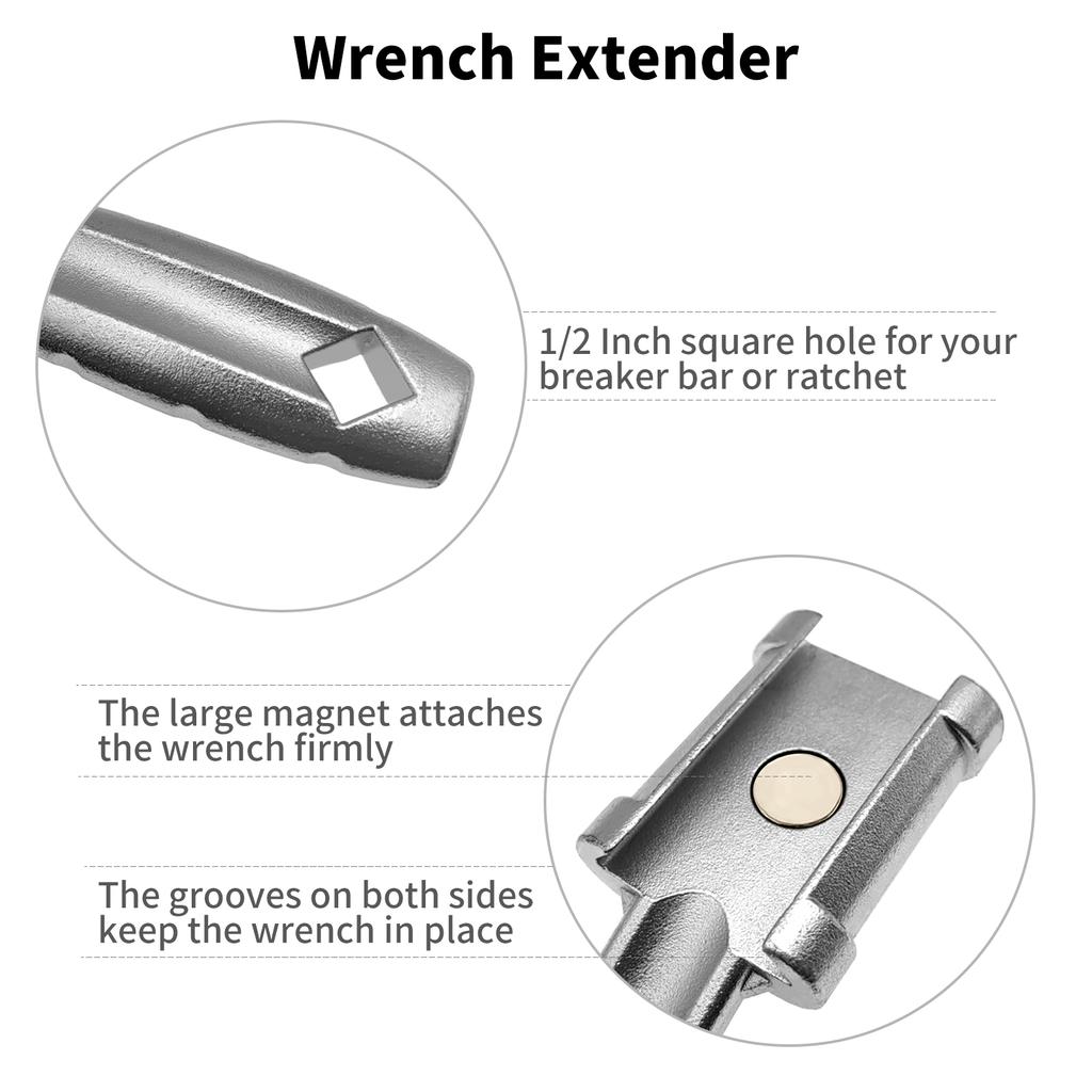Удлинитель гаечного ключа с манжетой. Удлинительный ключ на 13,5 дюйма с квадратным отверстием 1/2 дюйма для универсального применения.