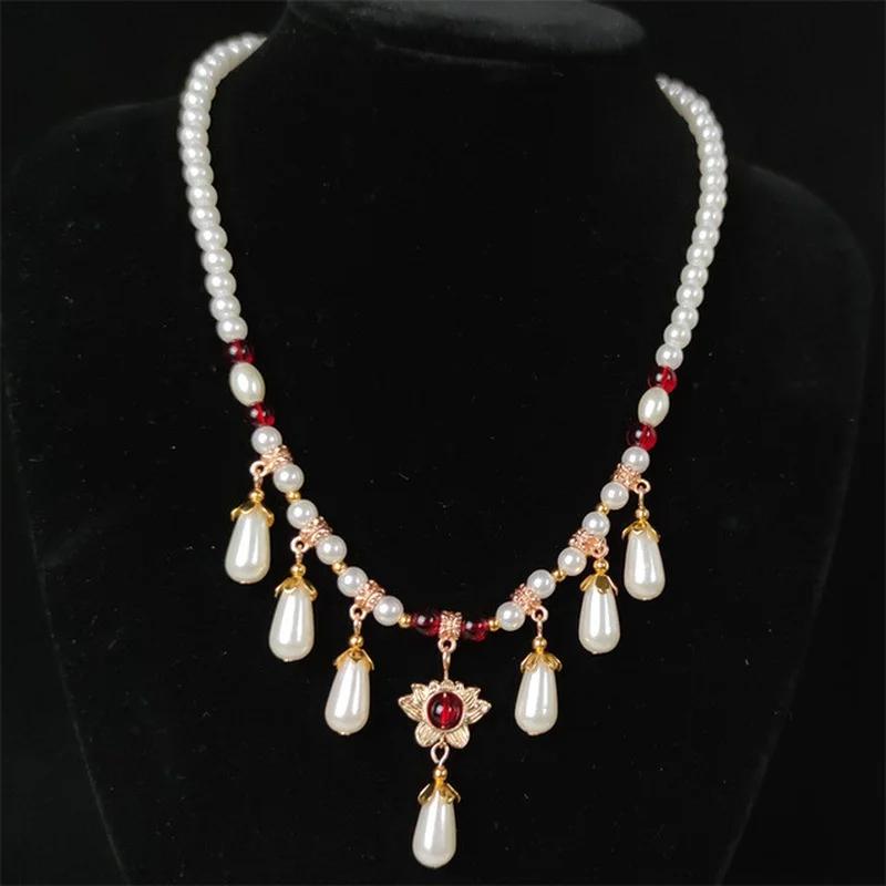 Beautiful Retro Chinese Hanfu Soft Yingluo Necklace Retro Cheongsam Clavicle Chain Song Dynasty National Style Accessories