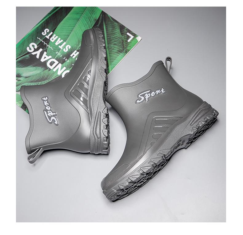 Зимняя распродажа 2023 г.: Мужские непромокаемые резиновые дождевые ботинки с коротким голенищем - Модная плоская модель на все сезоны