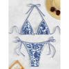 2024 Sexy European and American Triangle Print Bikini Swimsuit for Women
