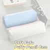 Large-capacity Pencil Case Cream Color Stationery Pouch INS Stationery Storage Bag  School Supplies