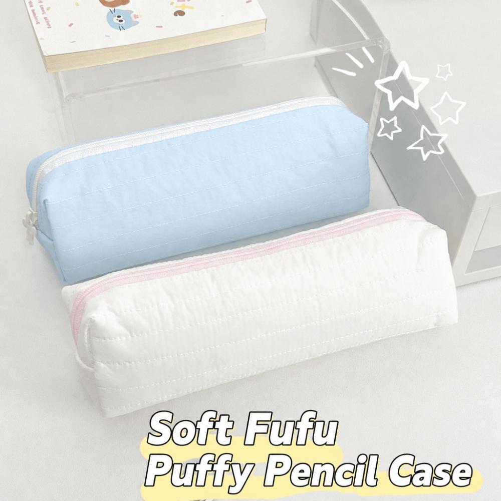 Large-capacity Pencil Case Cream Color Stationery Pouch INS Stationery Storage Bag  School Supplies