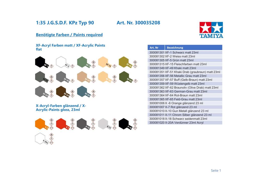 Tamiya Военная миниатюра серии Ground Force Type 90 Tank Plastic Model 35208 1/35 No.208 Самооборона