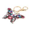 Butterfly Keychain Crystal Rhinestones Zinc Alloy Chain Sparkling Butterfly Keyring for Key Car Purse Handbag Colorful