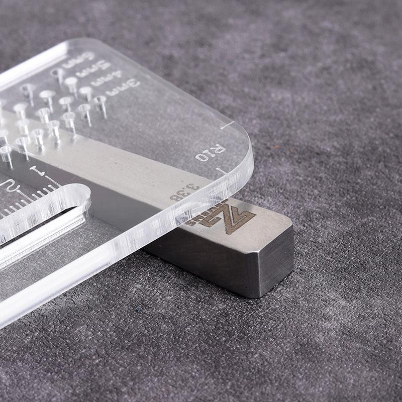 4 мм многофункциональный утолщенный прозрачный съемник акриловый закругленный режущий линейка расстояние удара вспомогательный ручной кожаный инструмент