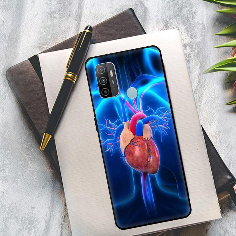 Медицинский Человеческие Органы Сердце Арт Чехол Для OPPO A94 A74 A54 A83 A91 A93 A15 A16 A52 A72 A5S A53S A5 A9 A31 A53 2020 Крышка