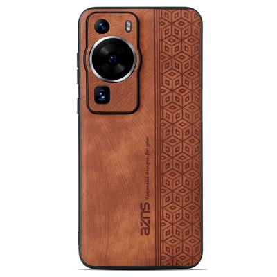 AZNS Задняя крышка для Huawei P60/P60 Pro с тиснением, покрытая ПУ кожей, чехол из ТПУ для телефона