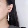 Женские корейские модные элегантные 925 посеребренные антиаллергенные простые цирконовые кристаллы с двойным листом и крючками, висячие серьги, женские украшения для ушей с кисточками, рождественский подарок