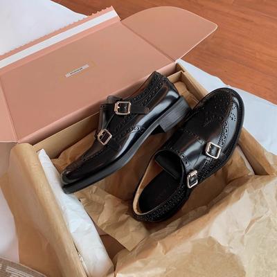 Найди второй волосок! Виноградная мать в том же британском стиле изысканная резная обувь барокко на толстом каблуке маленькие кожаные туфли лоферы