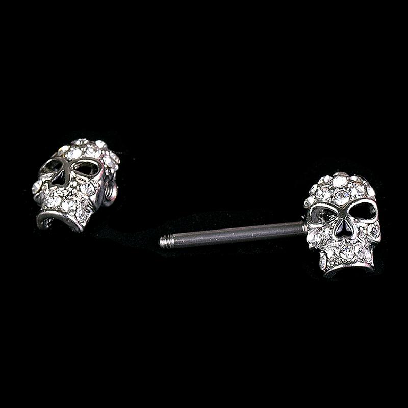 1 шт. сексуальные кольца для сосков в виде черепа, штанга, промышленный пирсинг хряща
