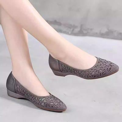 GKTINOO Весна Лето Ажурные Туфли-лодочки из Натуральной Кожи Женская Обувь Средний Каблук Квадратный Каблук Сетка Женские Офисные Туфли Кристалл