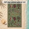 Forest Theme Soft Beach Towel Personalized Custom Name Text Towel Portable for Beach Pool Travel
