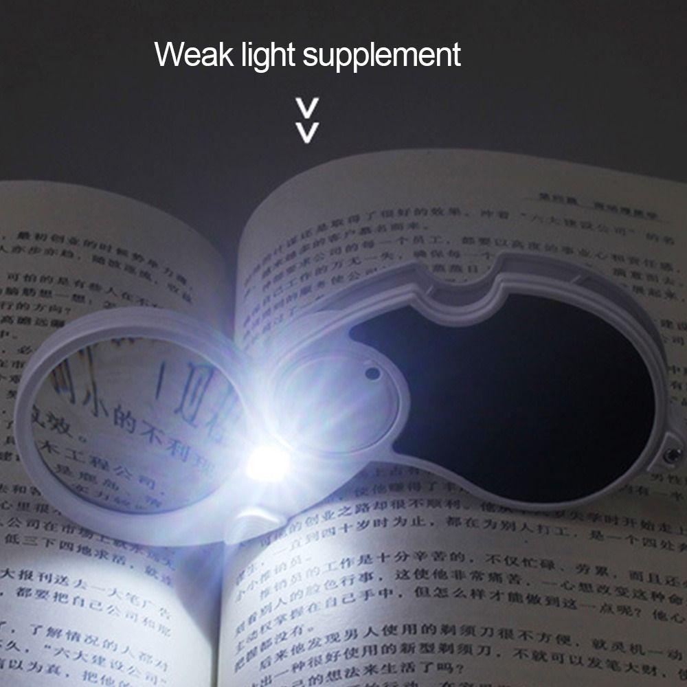 Durable Glass Loupe HD Handheld Magnifying Glass Lens Folding Magnifiers 5X Key Chain Magnifiers