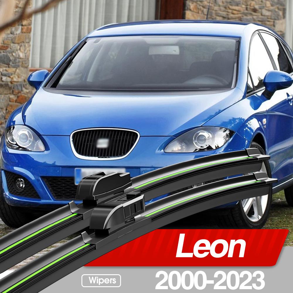 For Seat Leon 1M MK1 1P MK2 5F MK3 KL MK4 2000-2023 Front Windshield Wiper Blades 2pcs Windscreen Window Accessories 2012 2018