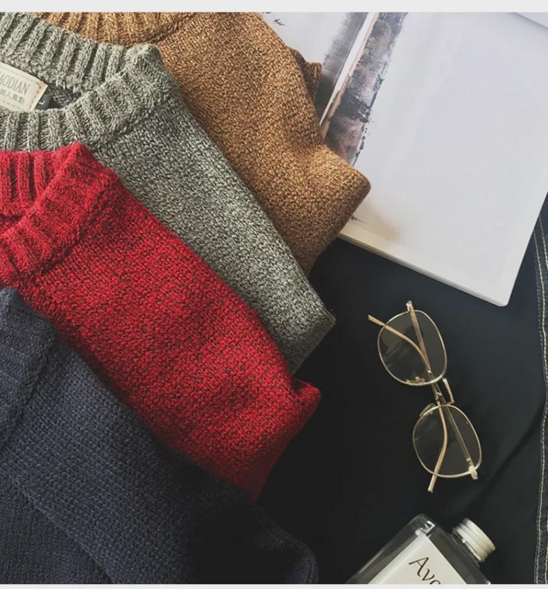 Мужской модный утолщенный свитер в корейском стиле 2023 года: Красивый, универсальный дизайн вязаных нашивок