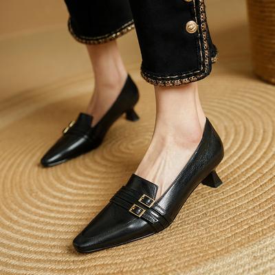 Мода 2025 Весна Новая Мода Женские Оксфорды Высокий Каблук Элегантные Удобные Летние Квадратный Носок Повседневные Туфли-Лодочки Женский Размер 34-40