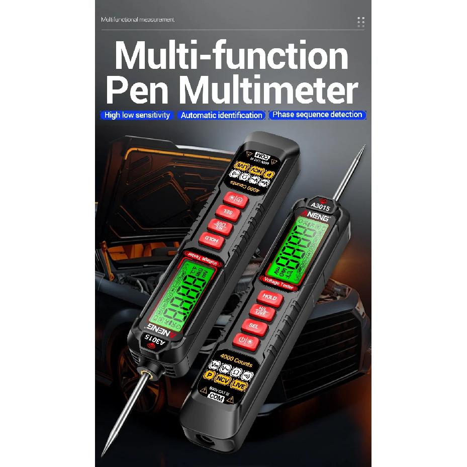 Car Voltage Detector Pen ANENG A3015 Non-Contact Voltage Tester Volt Resistance Continuity Car Fault Maintenance Circuit Test