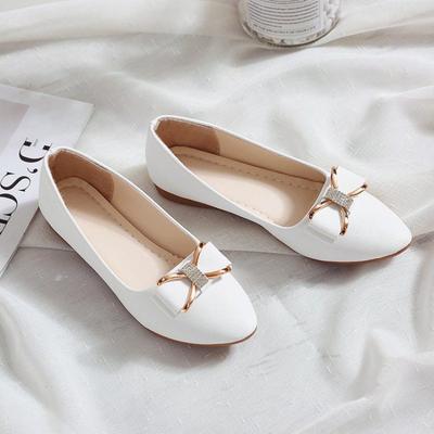 Весенние женские туфли на плоской подошве, балетки с металлической пряжкой и бантом, женские балетки, платье с острым носком, туфли-лоферы без застежек OL Office Casual Sapatos