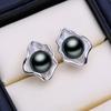 LSOOYH Natural Freshwater Cultured Pearl Earrings Silver Color Flower Stud Earrings Fashion Gifts For Women Wholesale
