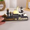 Ramadan Table Ornament Wooden Acrylic Eid Mubarak Moon Star Castle DIY Home Table Decoration Islamic Muslim Party Gifts