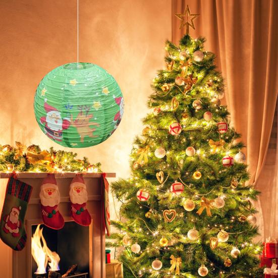 Рождественский бумажный фонарь Yousheng, разноцветная снежинка, снеговик, Санта-Клаус, олень, украшение, праздничный реквизит для рождественской домашней вечеринки