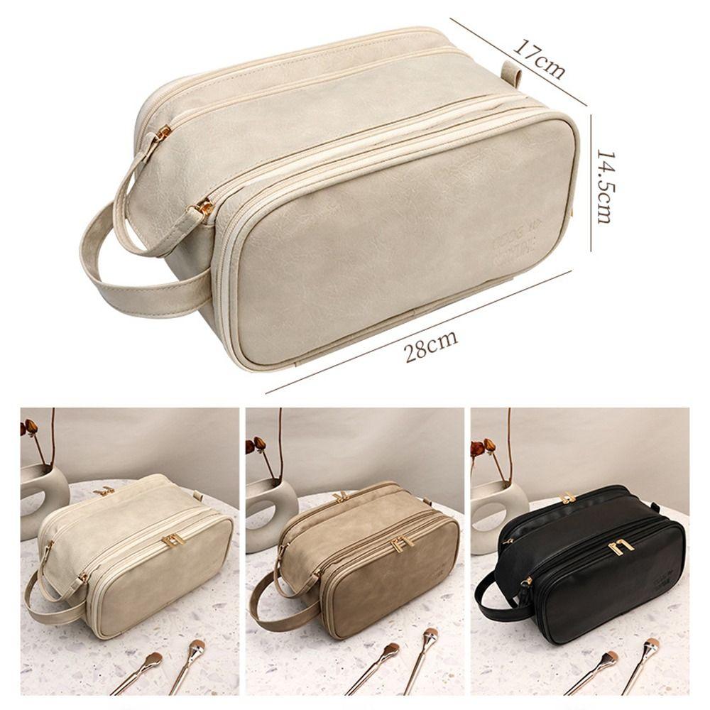 Роскошная косметичка большой вместимости, кожаная сумка для умывальных принадлежностей, портативная дорожная косметичка для девочек