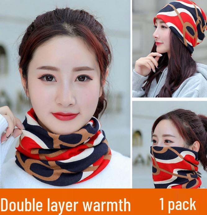 Knitted Snood Pullover: Women's Autumn & Winter Sun Protection Scarf Hat, Warm Neck Protection