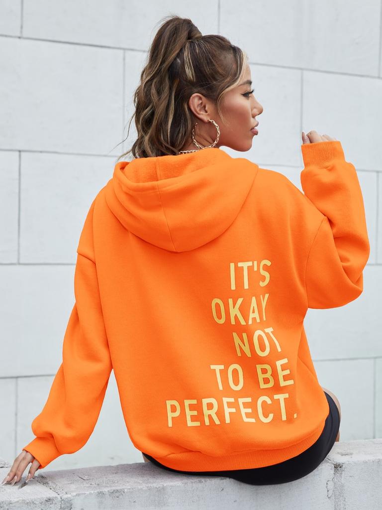 It'S Okay No To Be Perfect Cotton Hoody Niche Daily Sweatshirts Aesthetic Creativity Tracksuit Essential Casual Sweatershirt