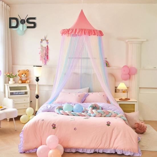 Радужный балдахин для кровати для девочек Dreamy Kids Princess Dome Bed Палатка дышащая москитная сетка Декоративная детская кроватка Палатка для девочек