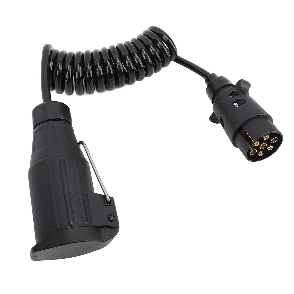 12В 7-контактный на 13-контактный адаптер для прицепа, длина 2 м, спиральный, соединитель проводки розетки прицепа для дома на колесах, каравана, лодки, черный