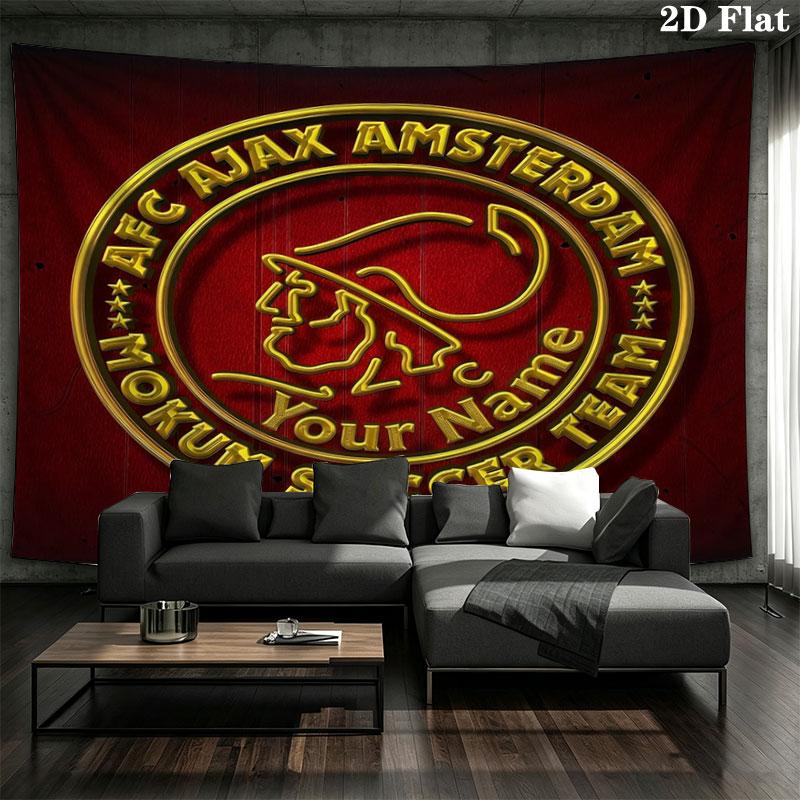 AFC Ajax Custom Name Wall Tapestry Aesthetic Wall Hanging Printed Fabric Blanket Decorative Tapestries for Bedroom Living Room Home Decor