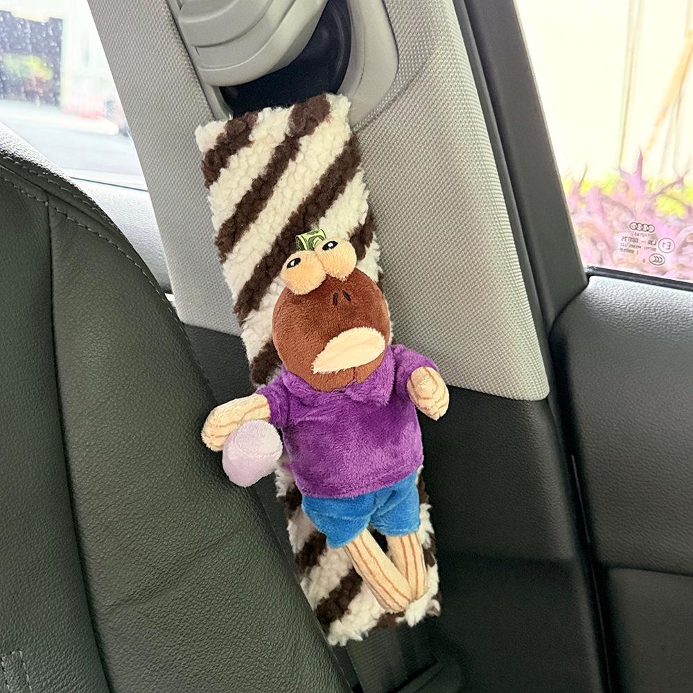 Плюшевая накладка на ремень безопасности Губка Боб: Защита от натирания шеи и плеч