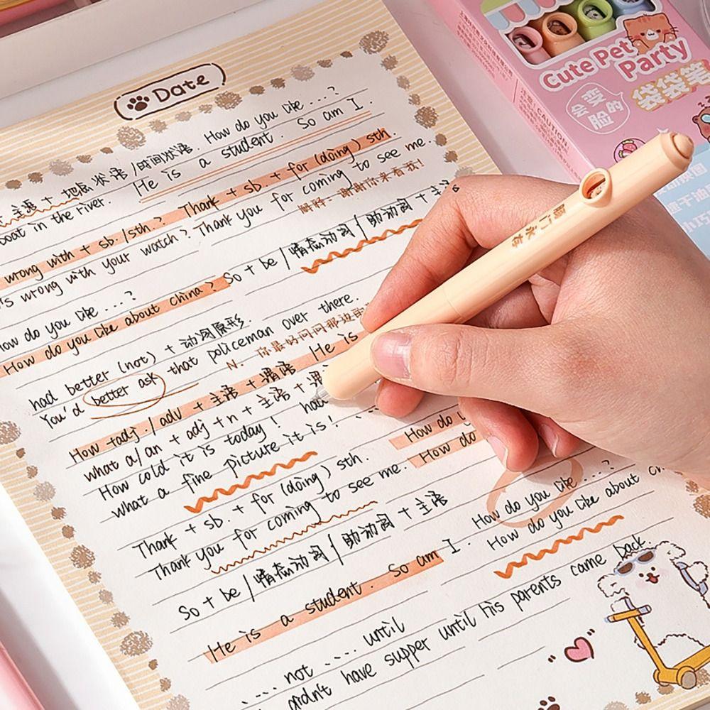 4PCS/Set Capybara Panda Pocket Pen Mini Ballpoint Pen Creative Writing Tools  Student Specific