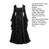 Women Dress Medieval Royal Style Lace-up Hooded Bat Sleeve Maxi Dress Waist-Cinching Square Collar Stage Performance Renaissance Cosplay Costume