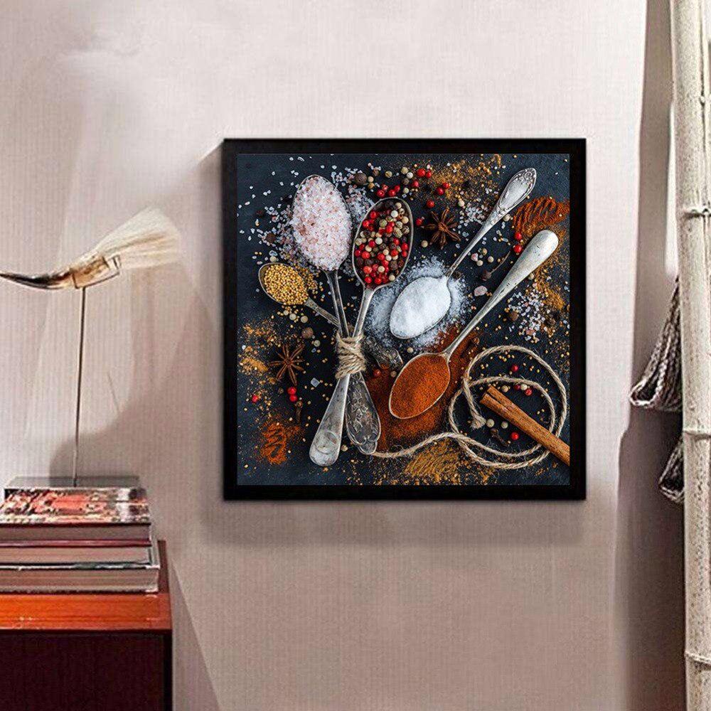 Diamond Painting Cross Stitch Kit Diamond Embroidery Home Decor Ordinary Seasoning Mosaic Pattern