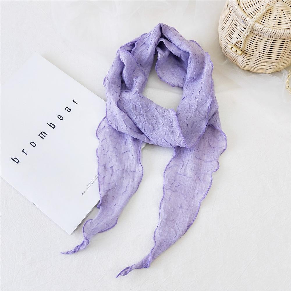 Новый однотонный шарф для женщин на весну и осень, универсальный ремешок на запястье, повязка на голову, модное украшение, защита шеи для студентов, небольшой шарф